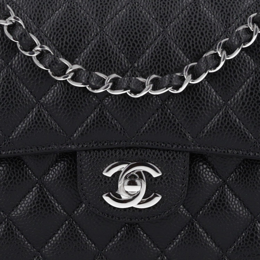 Caviar Quilted Small Double Flap Black wholesalehk.shop