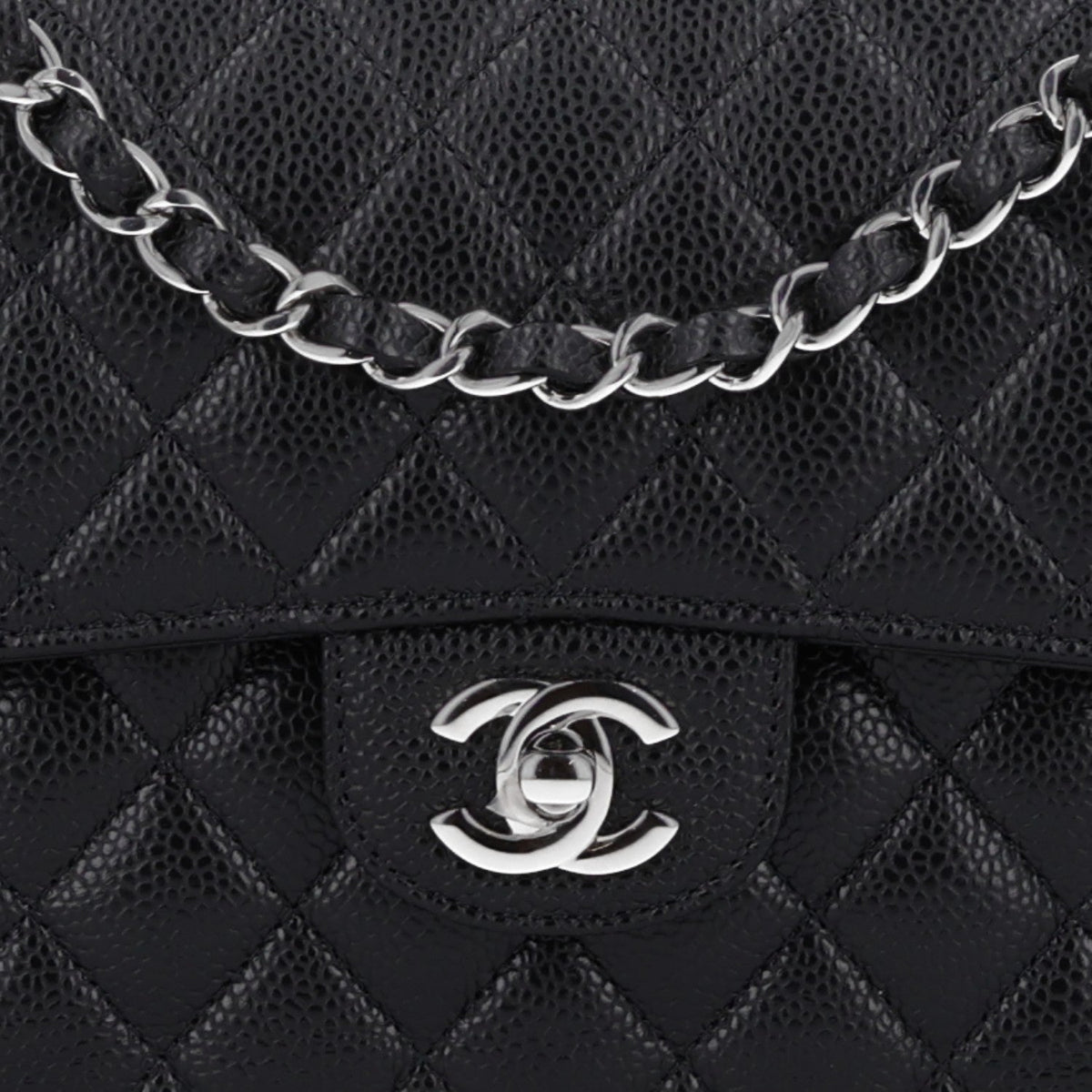 Caviar Quilted Small Double Flap Black wholesalehk.shop