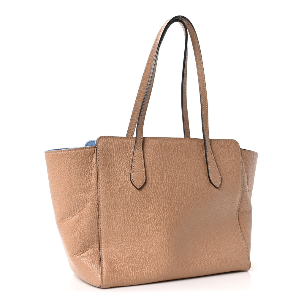 Dollar Calfskin Small Swing Tote Camelia Mineral Blue wholesalehk.shop