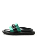 Satin Pool Pillow Flat Comfort Mule 38 Green Black £¨ Direct shipment via from wholesalehk.shop
