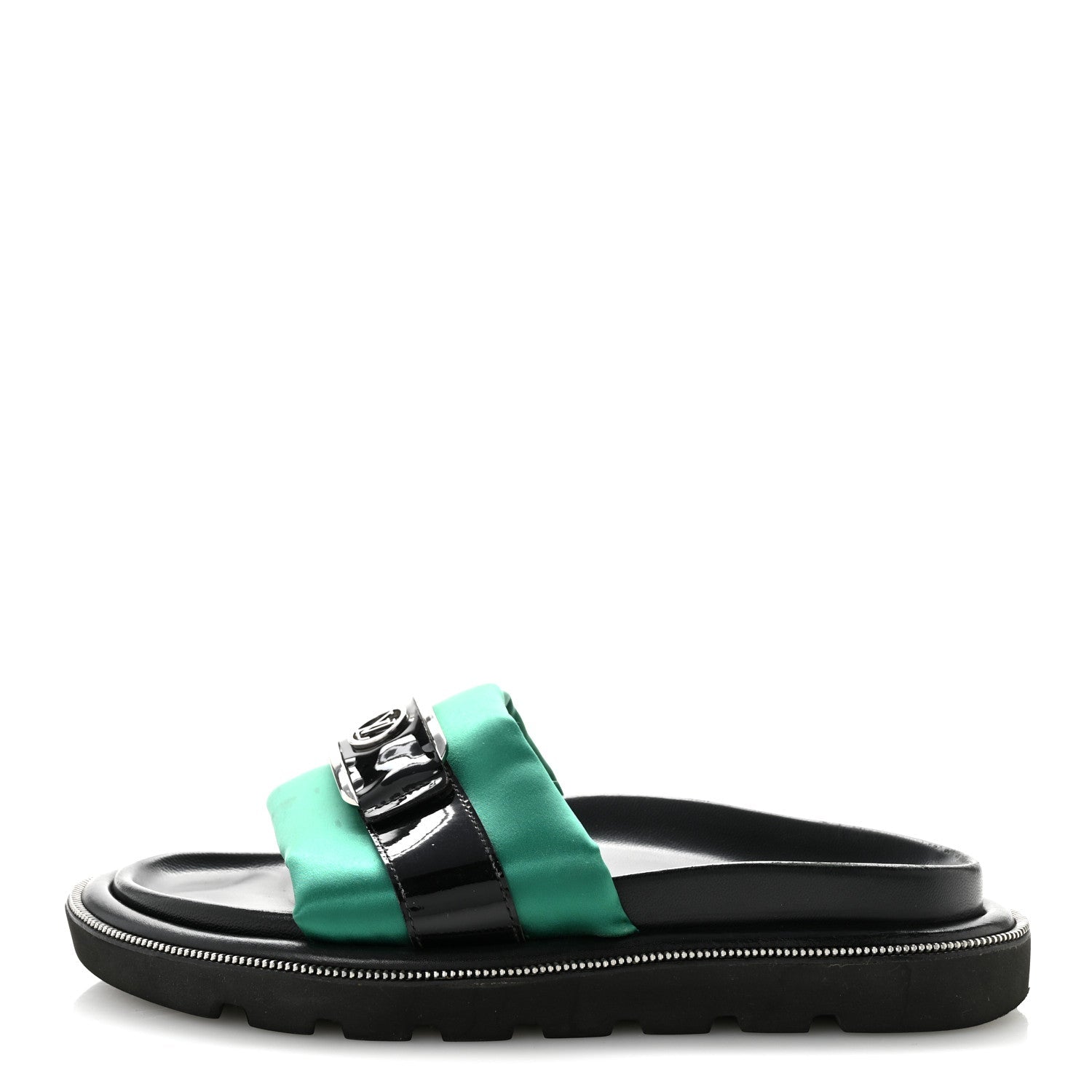 Satin Pool Pillow Flat Comfort Mule 38 Green Black £¨ Direct shipment via from wholesalehk.shop