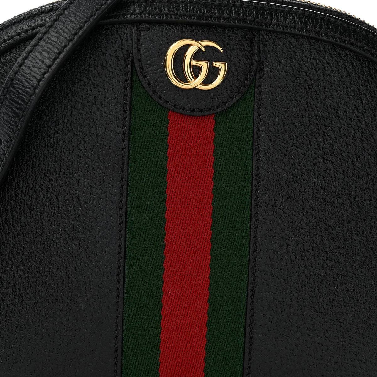 Calfskin GG Web Small Ophidia Dome Shoulder Bag Black wholesalehk.shop