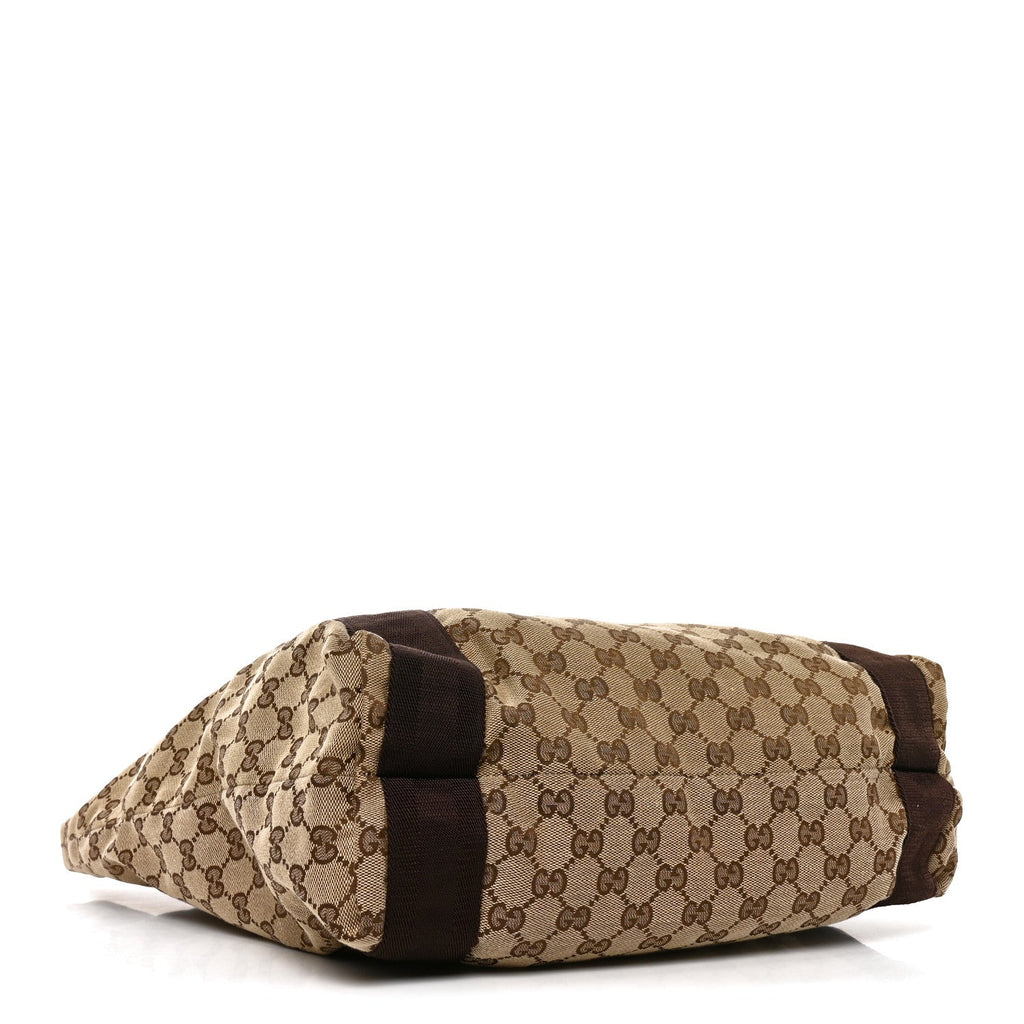 GG Monogram Medium Handle Vertical Tote Bag Dark Brown wholesalehk.shop