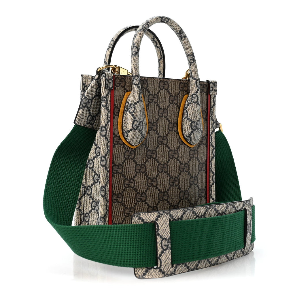 GG Supreme Monogram Exquisite Mini Vertical Tote Beige Ebony Blue Crop Live Red wholesalehk.shop