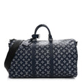 Calfskin Shadow Monogram Keepall Bandouliere 50 Ink Blue White wholesalehk.shop