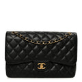 Caviar Quilted Jumbo Double Flap Black wholesalehk.shop