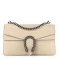 Textured Calfskin Crystal Small Dionysus Shoulder Bag Mystic White wholesalehk.shop