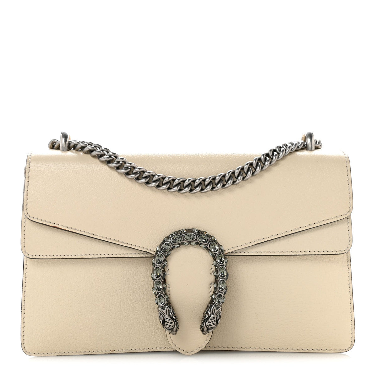 Textured Calfskin Crystal Small Dionysus Shoulder Bag Mystic White wholesalehk.shop