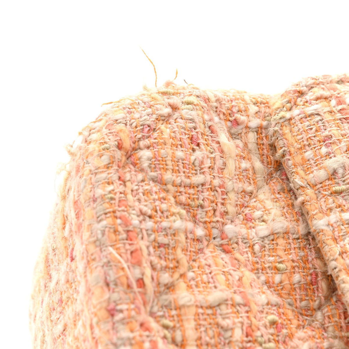Tweed Quilted Medium Double Flap Orange Beige Multicolor wholesalehk.shop