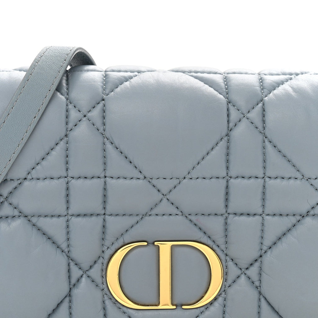 Lambskin Macrocannage Mini Dior Caro Bag Cloud Blue wholesalehk.shop