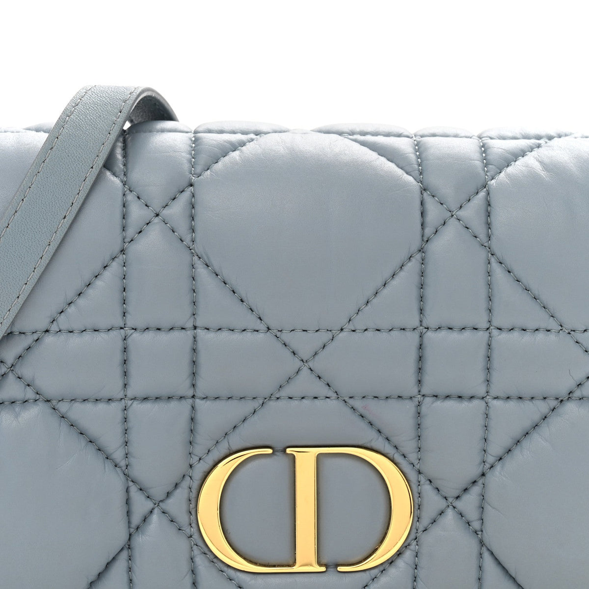 Lambskin Macrocannage Mini Dior Caro Bag Cloud Blue wholesalehk.shop