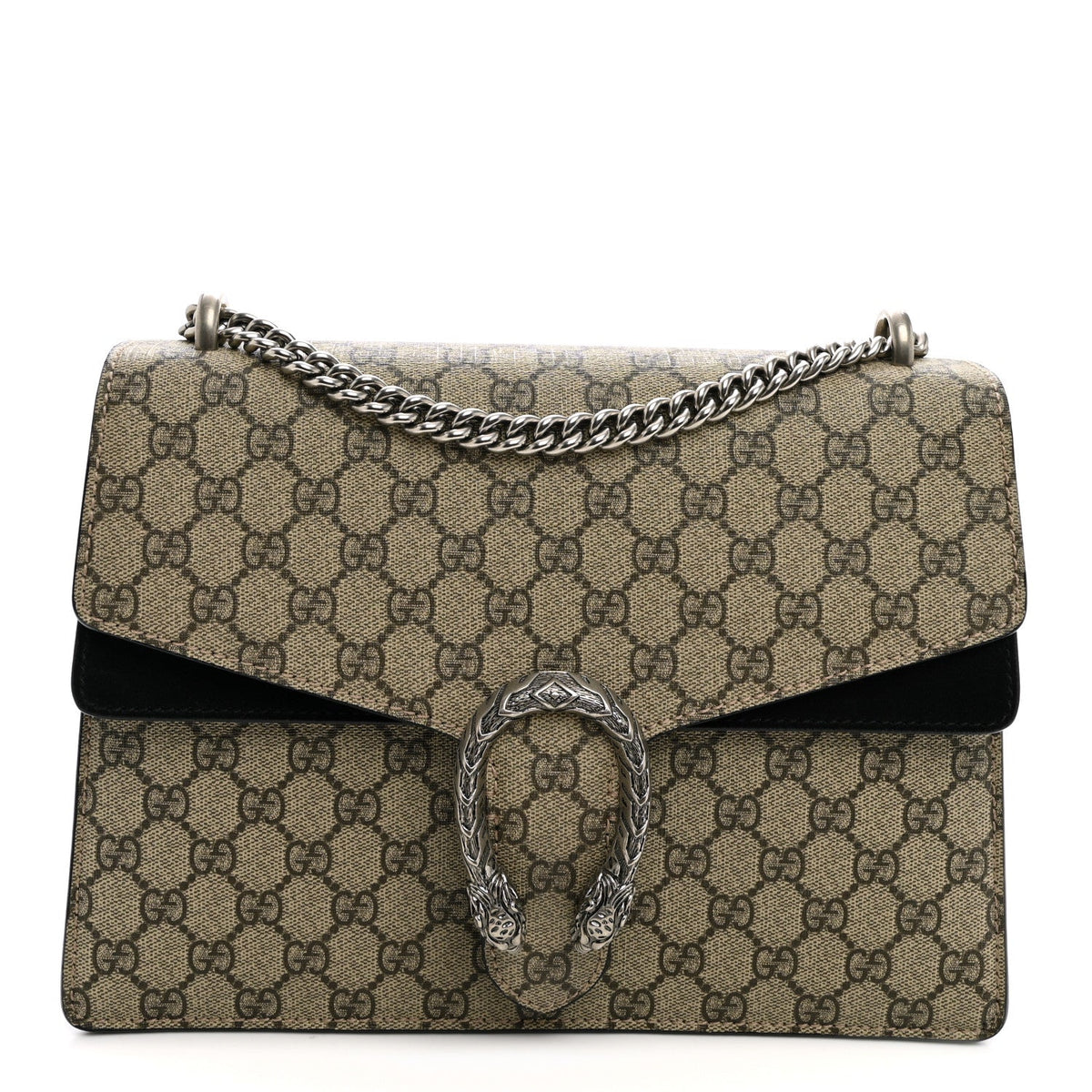 GG Supreme Monogram Medium Dionysus Shoulder Bag Black wholesalehk.shop