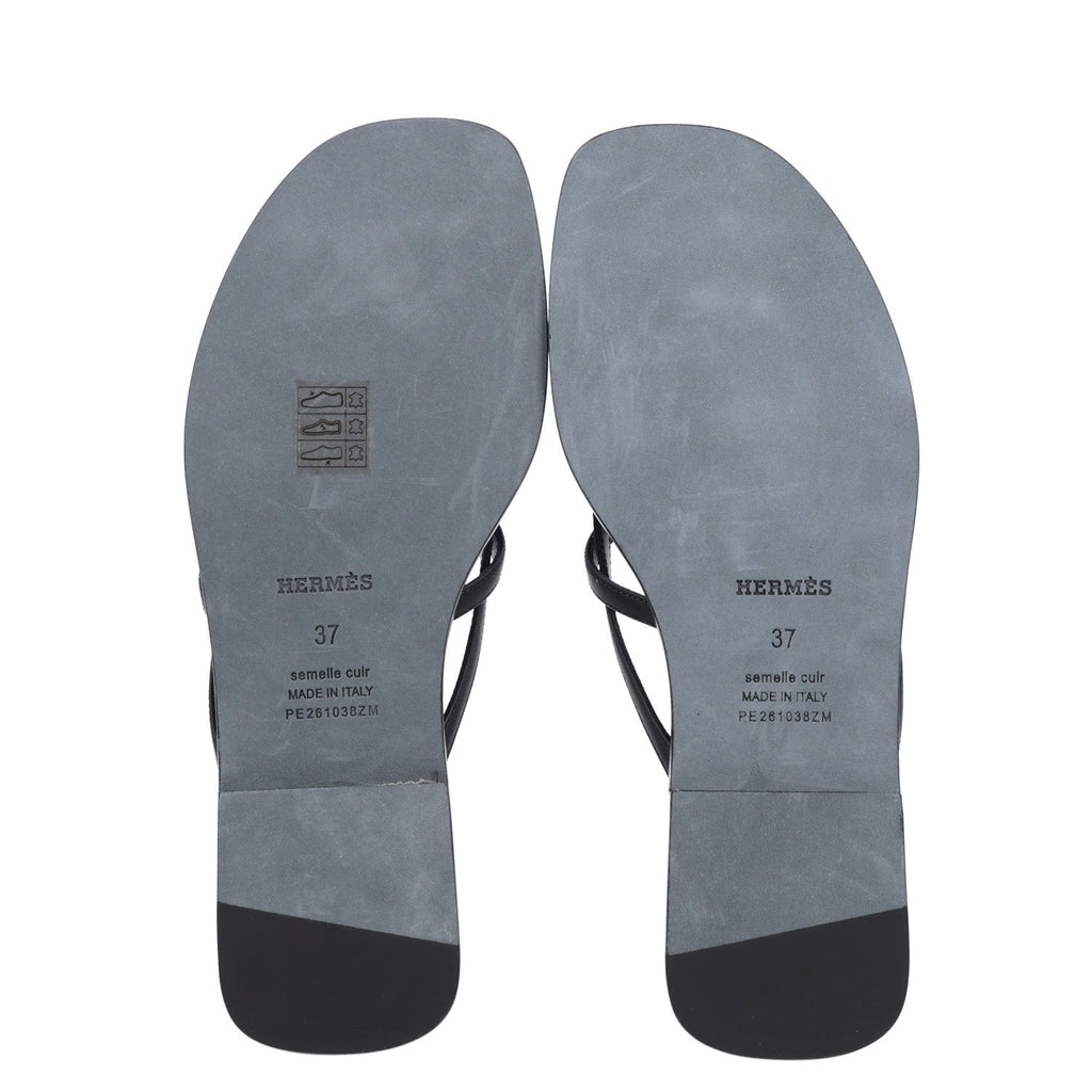 Calfskin Miss Sandals 37 Black wholesalehk.shop