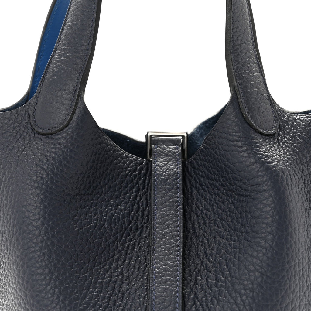 Taurillon Clemence Swift Eclat Picotin Lock 18 PM Bleu Encre Bleu Zellige £¨ Direct shipment via from wholesalehk.shop
