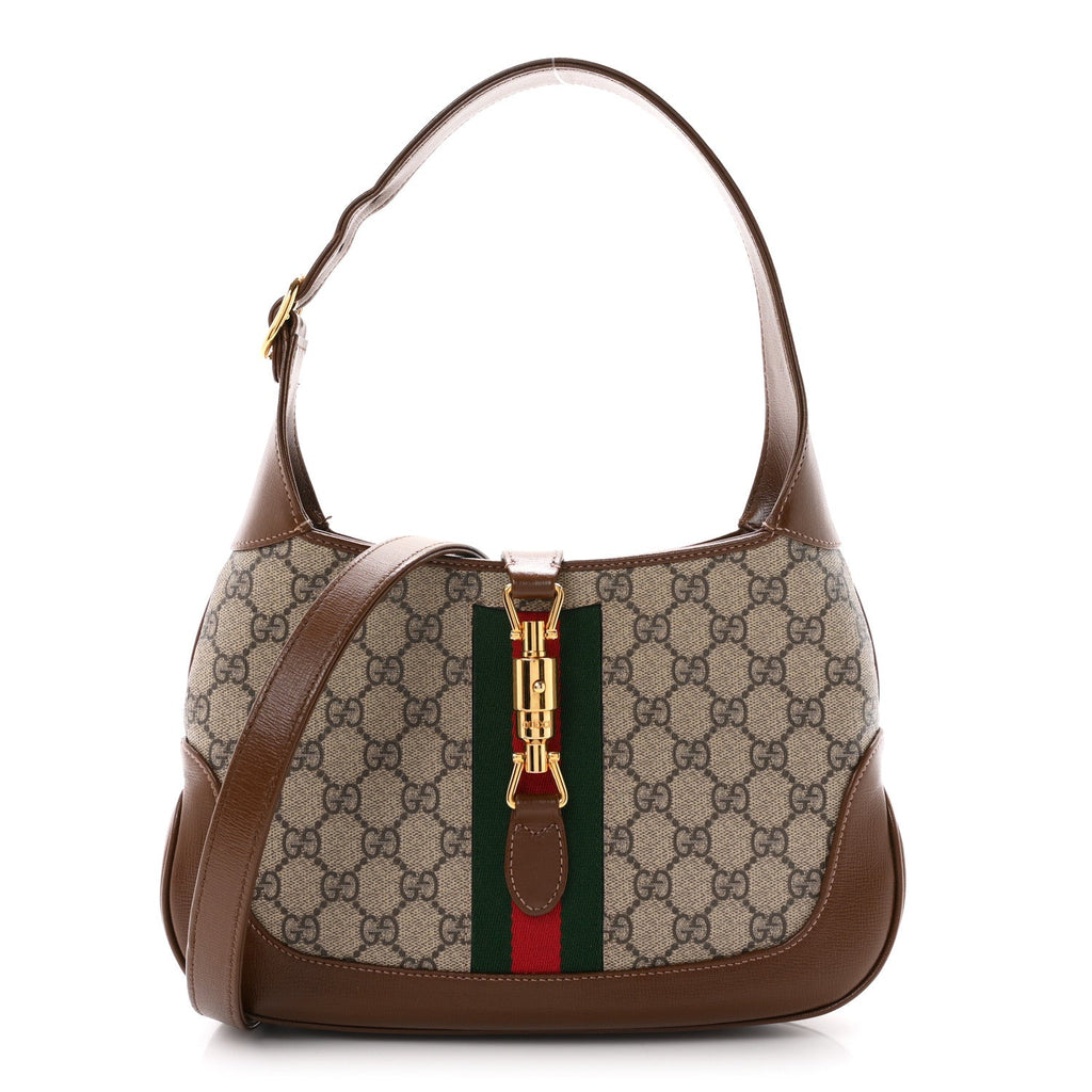 GG Supreme Monogram Azalea Calfskin Web Small Jackie 1961 Hobo Beige Ebony Brown Sugar £¨ Direct shipment via from wholesalehk.shop