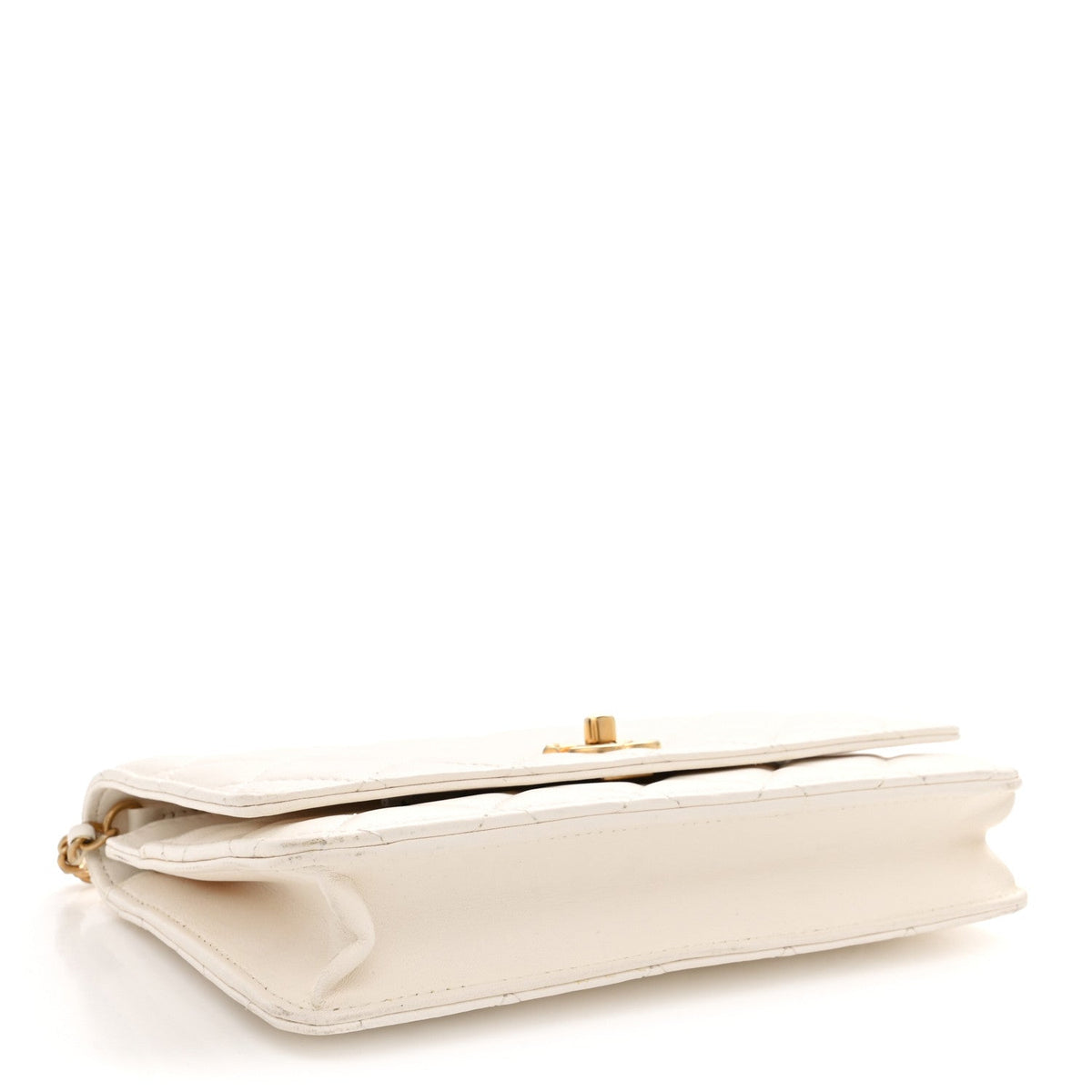 Lambskin Quilted CC Pearl Crush Wallet on Chain WOC White wholesalehk.shop
