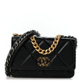 Lambskin Quilted Chanel 19 Wallet On Chain WOC Black wholesalehk.shop