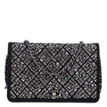 Lambskin Embellished Quilted Wallet On Chain WOC Black wholesalehk.shop