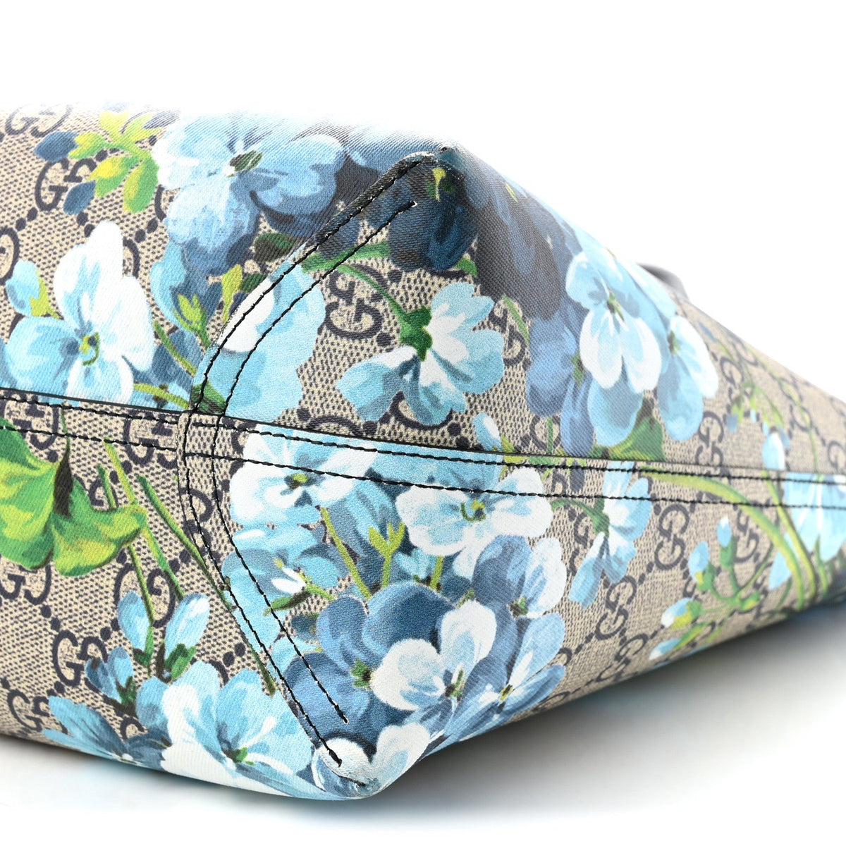 GG Supreme Monogram Blooms Medium Reversible Tote Beige Blue Navy wholesalehk.shop