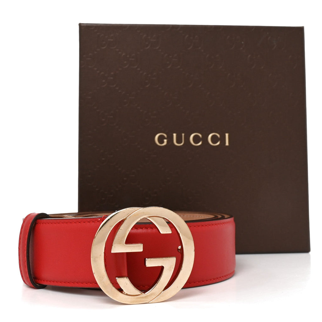Guccissima Signature Interlocking G 37mm Belt 105 42 Hibiscus Red £¨ Direct shipment via from wholesalehk.shop