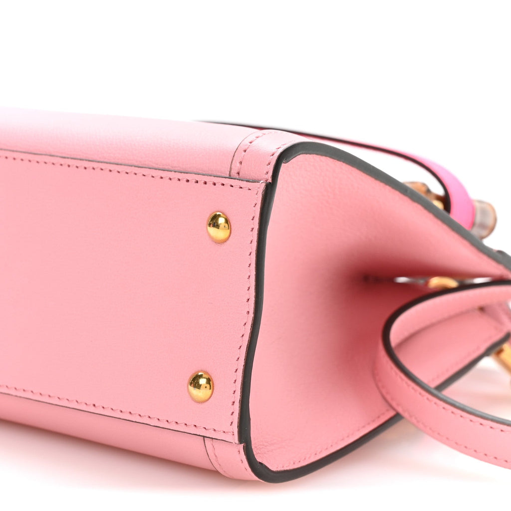 Wonka Grain Calfskin Mini Diana Tote Bag Wild Rose Fuxia Fluo wholesalehk.shop