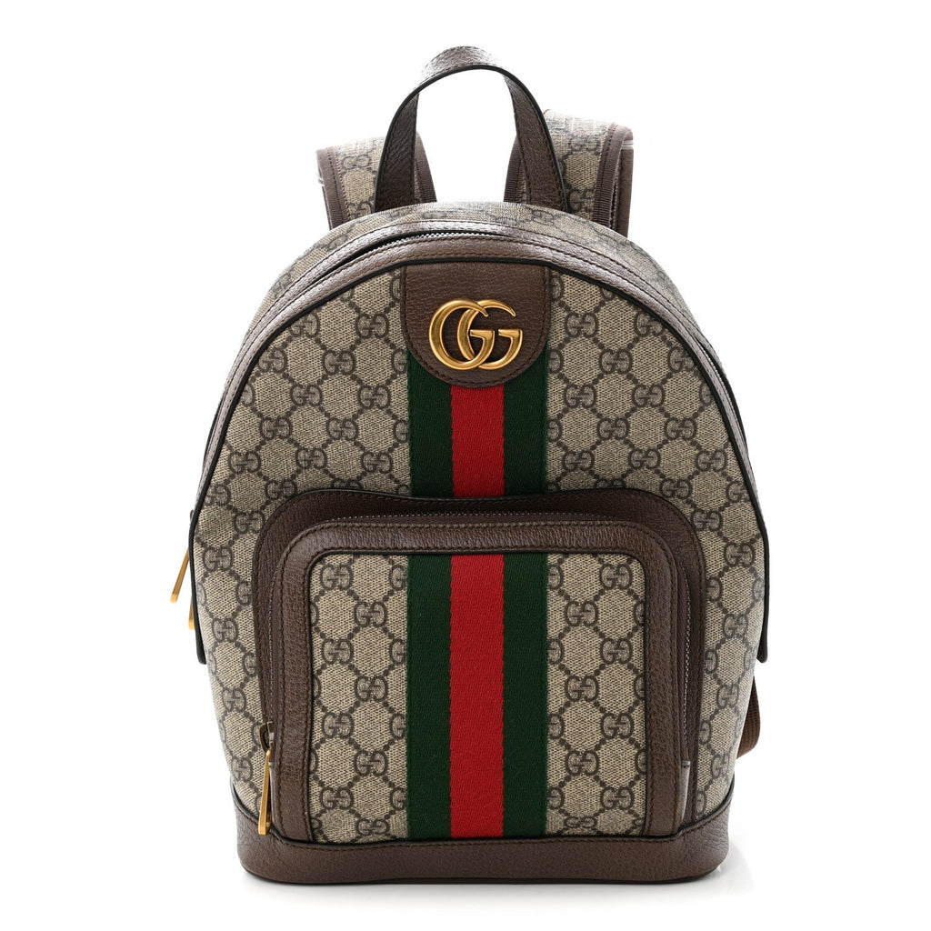 GG Supreme Monogram Calfskin Web Small Ophidia Day Backpack Beige Ebony New Acero wholesalehk.shop