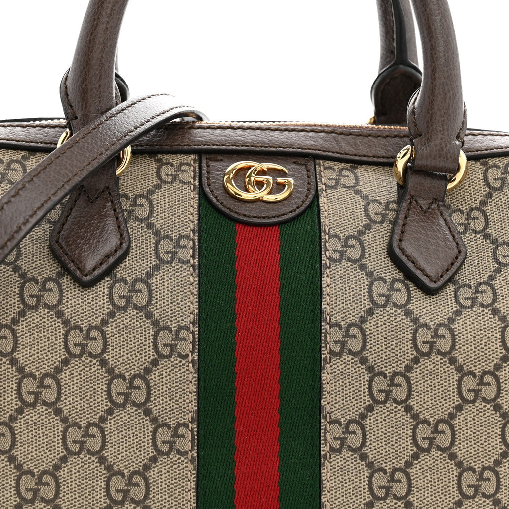 GG Supreme Monogram Web Small Ophidia Top Handle Bag Beige Ebony wholesalehk.shop