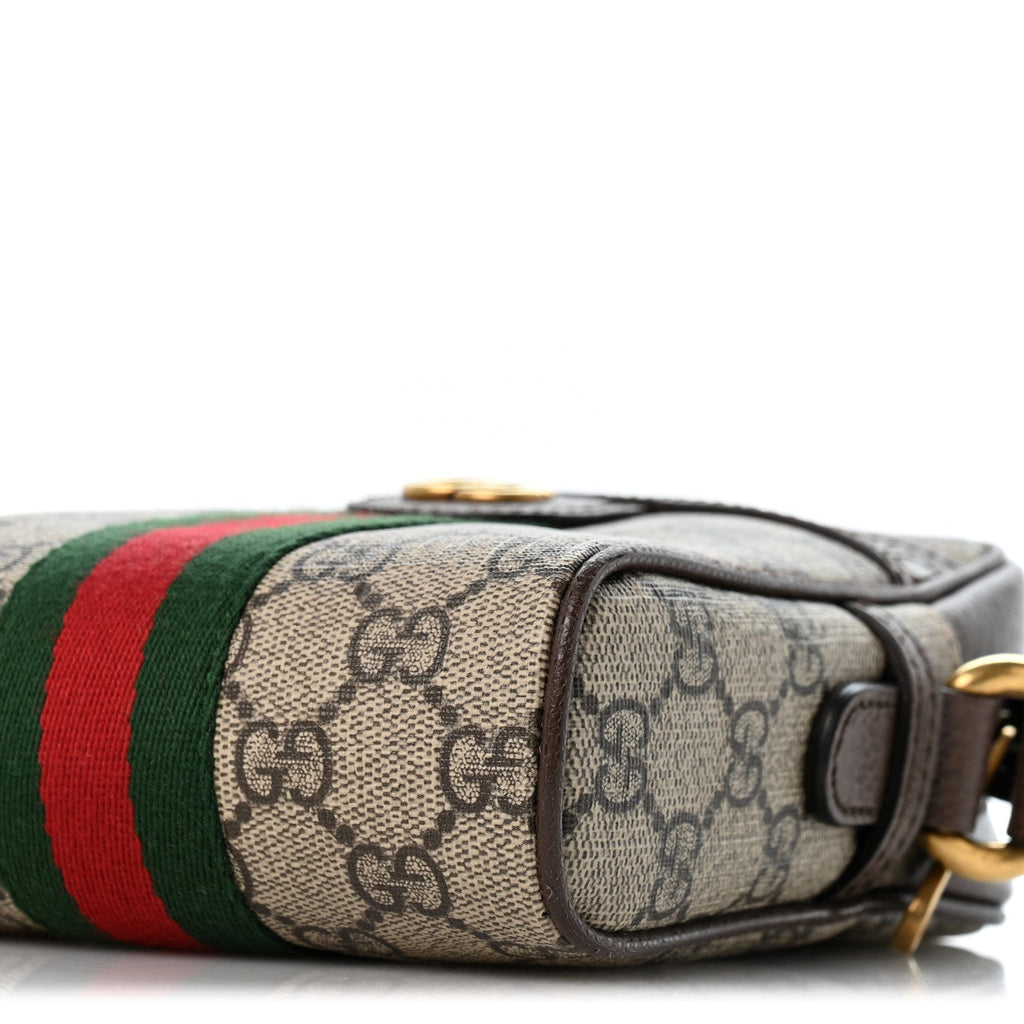 GG Supreme Monogram Web Mini Ophidia Messenger Brown wholesalehk.shop