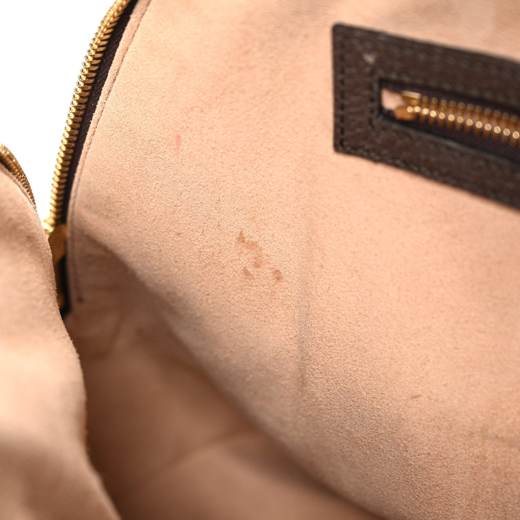 GG Supreme Monogram Web Medium Ophidia Top Handle Dome Bag Brown wholesalehk.shop