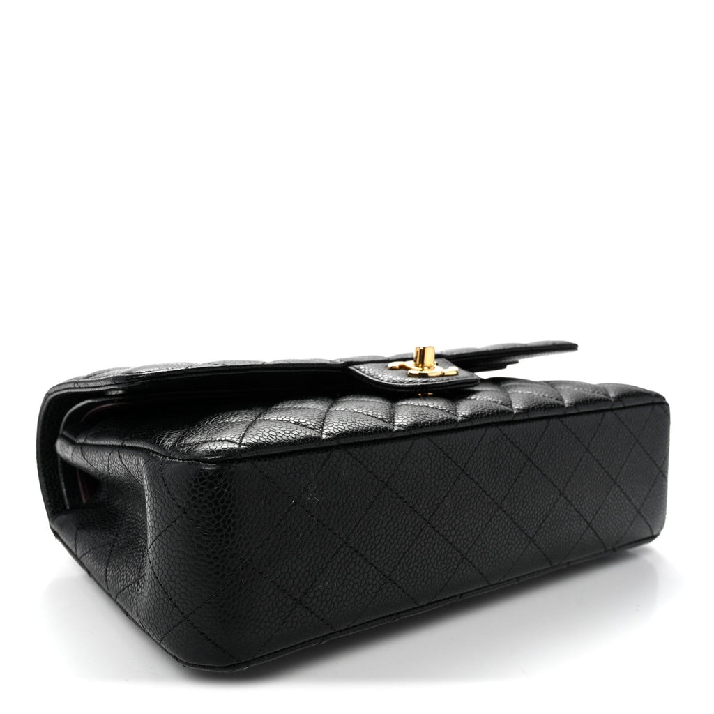Caviar Quilted Medium Double Flap Black wholesalehk.shop