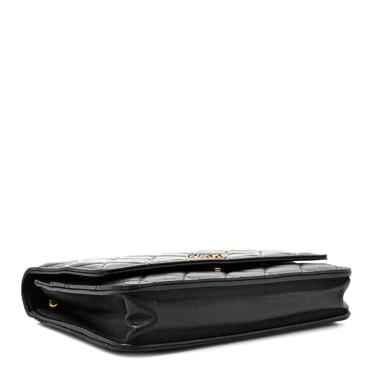 Lambskin Quilted Infinity Wallet On Chain WOC Black wholesalehk.shop