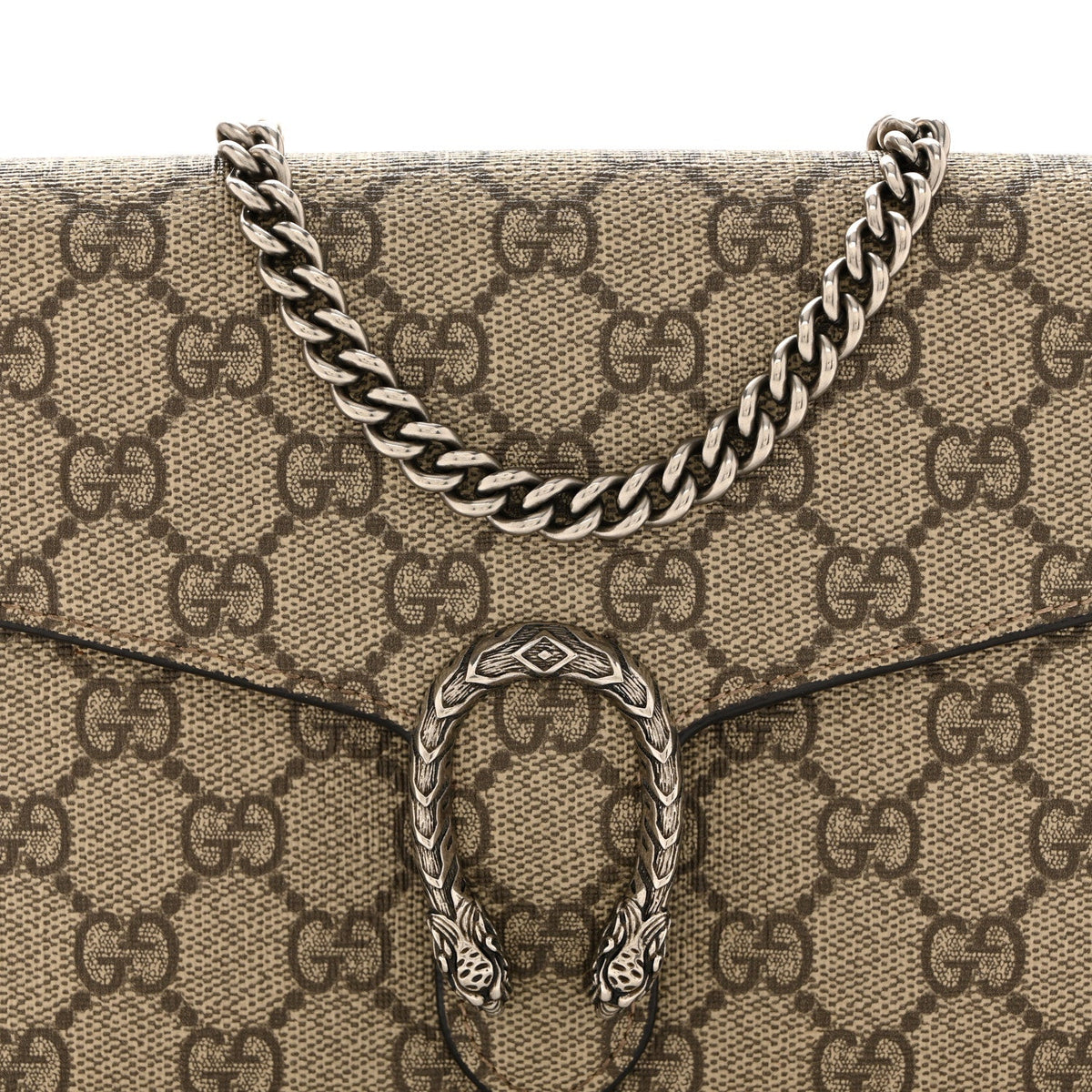 GG Supreme Monogram Mini Dionysus Chain Wallet Beige Vulcanic Red wholesalehk.shop