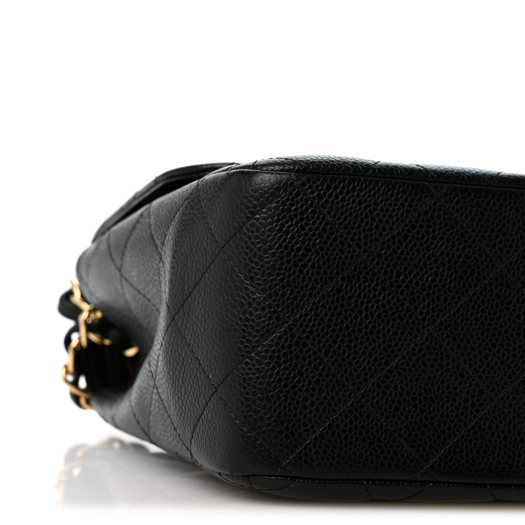 Caviar Quilted Jumbo Double Flap Black wholesalehk.shop