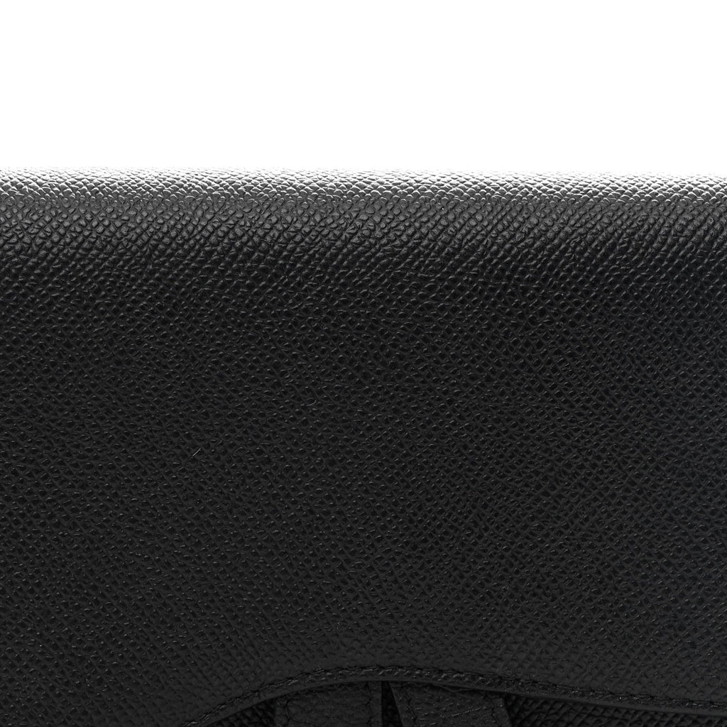 Grained Calfskin Saddle Pouch Bag Black wholesalehk.shop