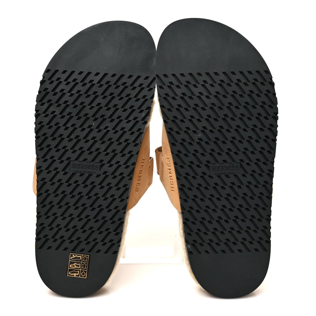 Suede Goatskin Woolskin Womens Chypre Sandals 39 Golden Beige wholesalehk.shop