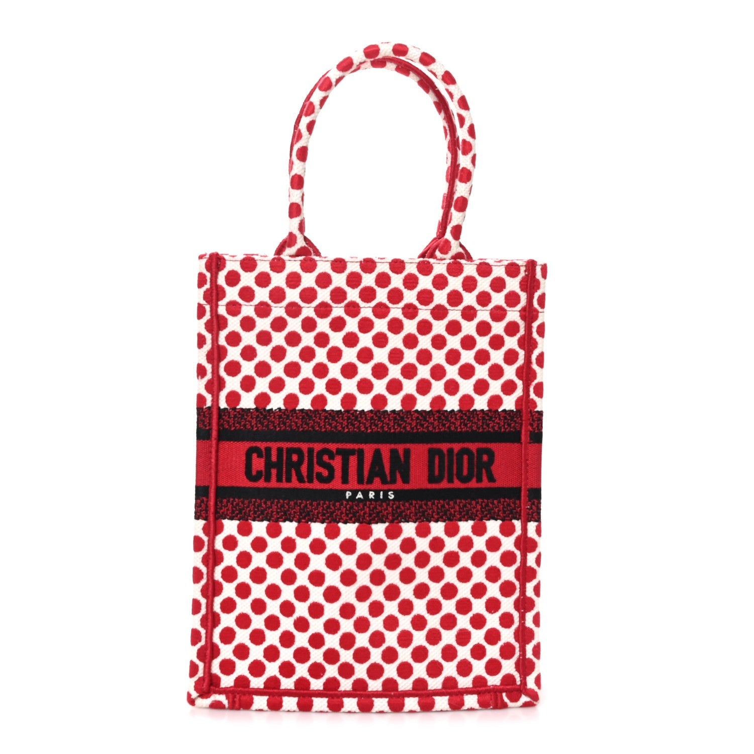 Canvas DiorAmour Dots Vertical Book Tote Red £¨ Direct shipment via from wholesalehk.shop