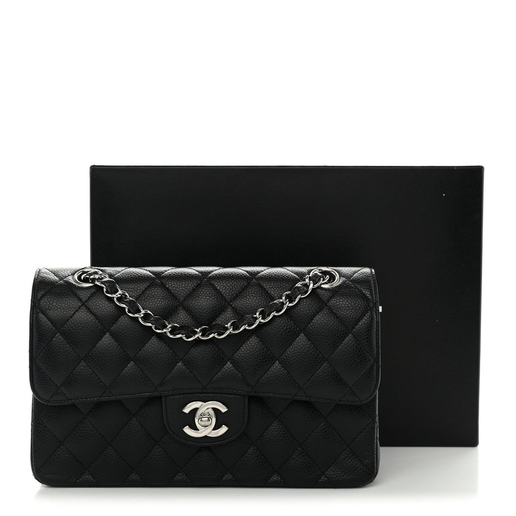 Caviar Quilted Small Double Flap Black wholesalehk.shop