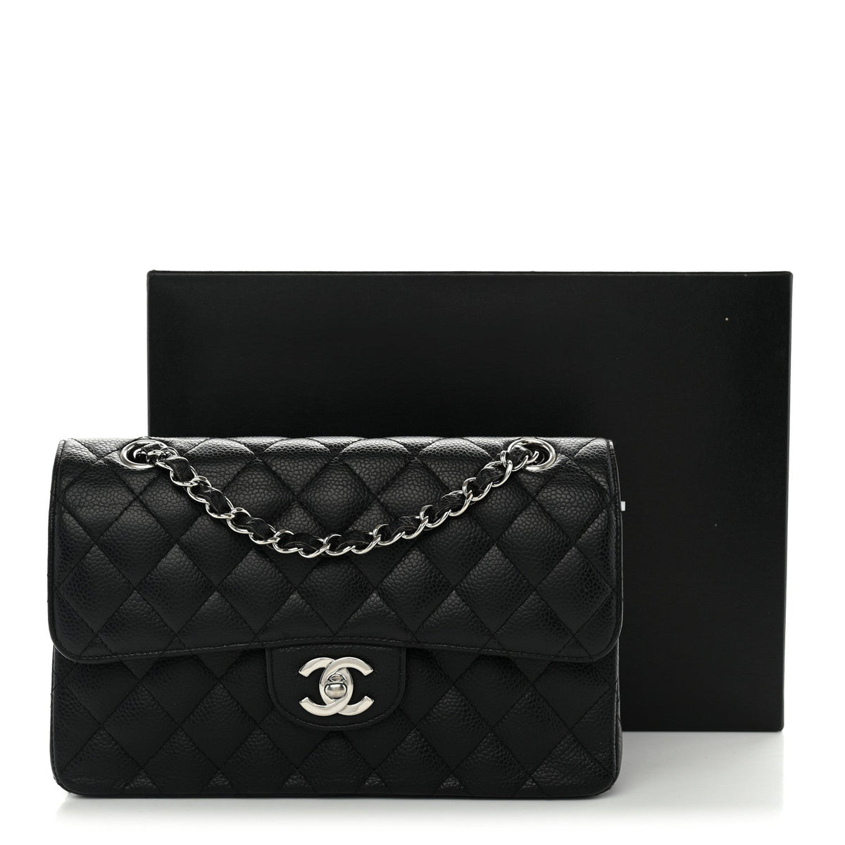 Caviar Quilted Small Double Flap Black wholesalehk.shop