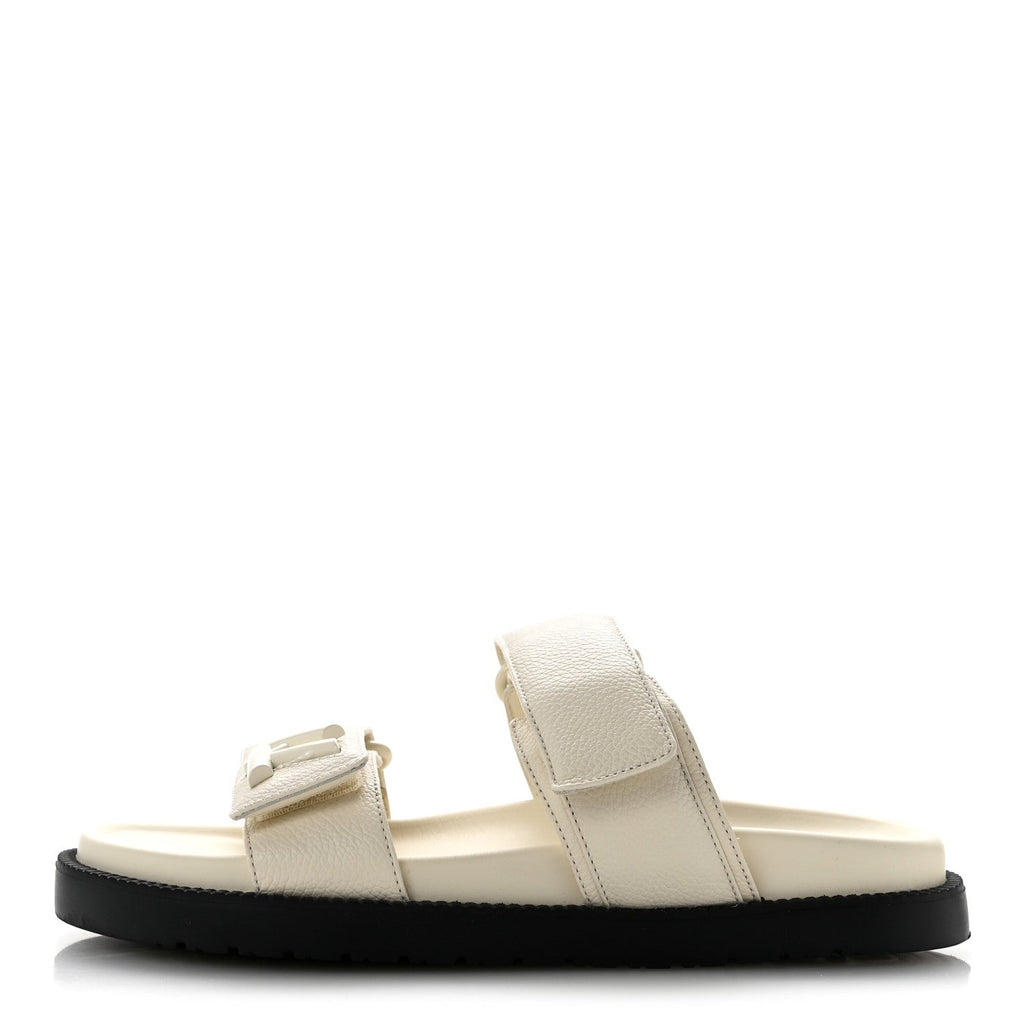 Grained Calfskin Sunset Comfort Flat Sandals  36 Light Beige £¨ Direct shipment via from wholesalehk.shop