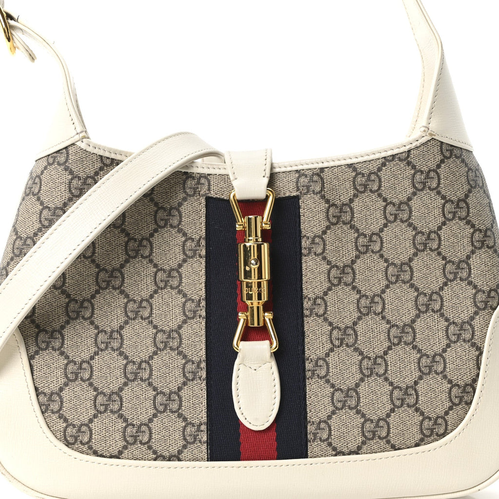 GG Supreme Monogram Azalea Calfskin Web Small Jackie 1961 Hobo Beige Ebony Mystic White £¨ Direct shipment via from wholesalehk.shop