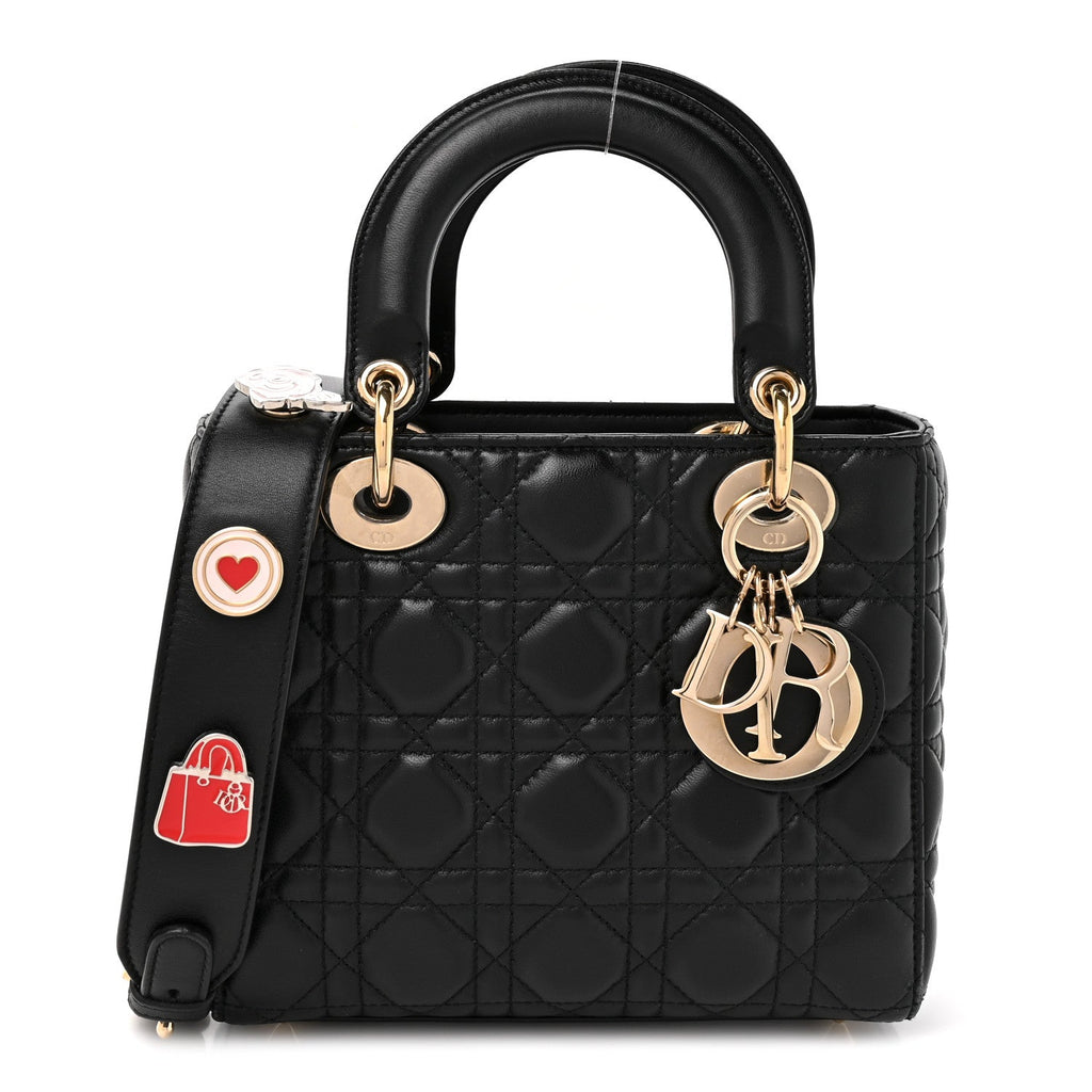 Lambskin Cannage Small Lucky Badges My Lady Dior Black wholesalehk.shop