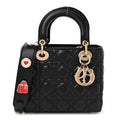 Lambskin Cannage Small Lucky Badges My Lady Dior Black wholesalehk.shop