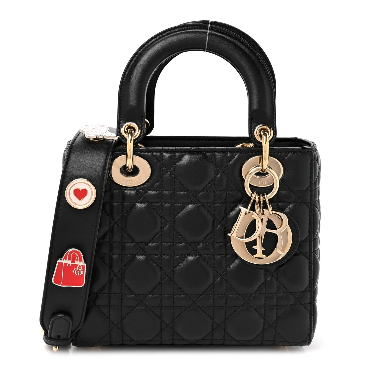 Lambskin Cannage Small Lucky Badges My Lady Dior Black wholesalehk.shop