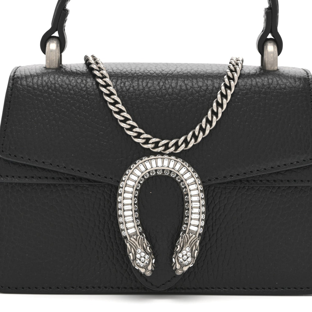 Dollar Calfskin Crystal Mini Dionysus Top Handle Bag Black Crystal wholesalehk.shop