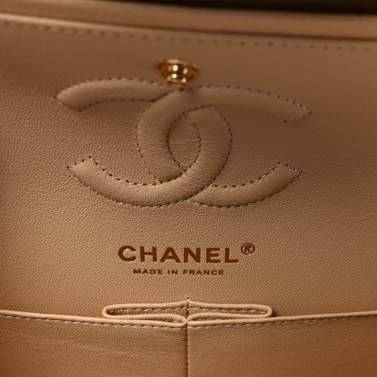 Caviar Quilted Small Double Flap Beige wholesalehk.shop