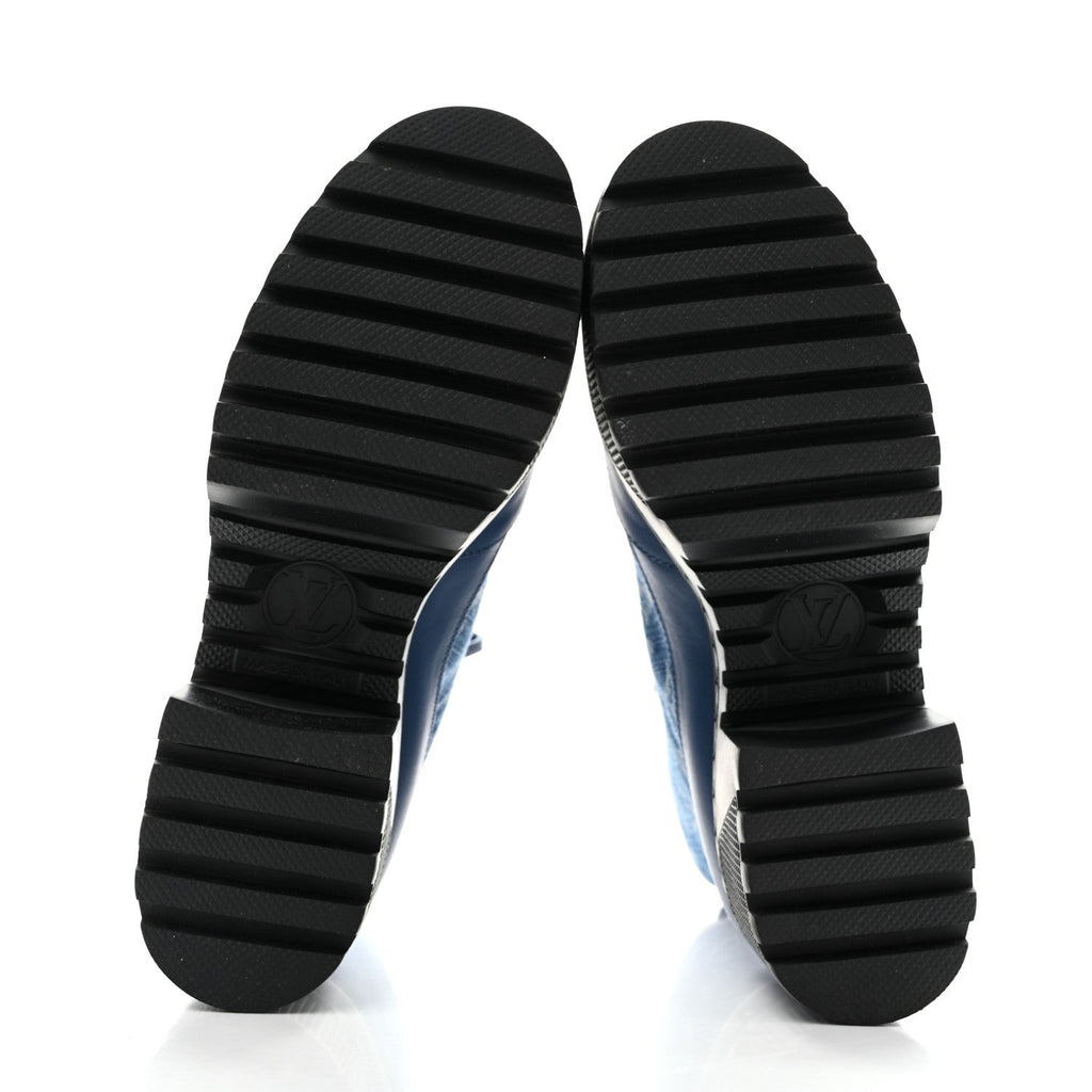 Calfskin Monogram Denim Laureate Platform Desert Boots 38 Blue £¨ Direct shipment via from wholesalehk.shop