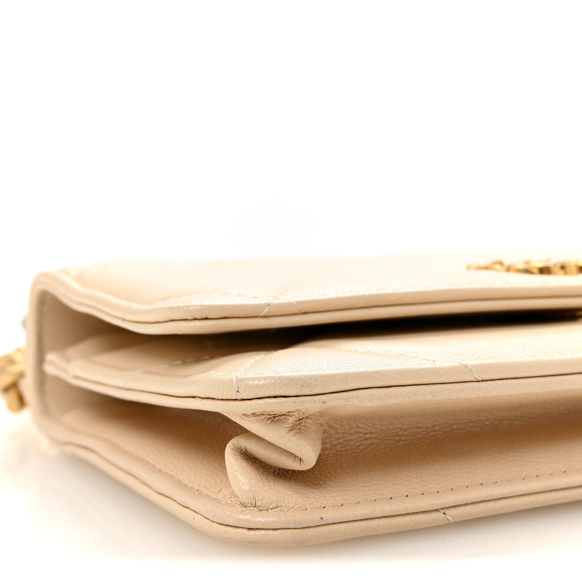 Lambskin Quilted Chanel 19 Wallet On Chain WOC Beige wholesalehk.shop