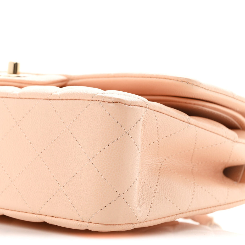 Caviar Quilted Medium Double Flap Light Pink wholesalehk.shop