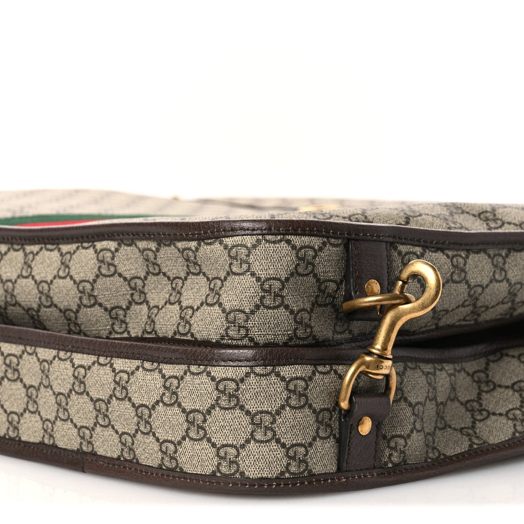 GG Supreme Monogram Textured Dollar Calfskin Web Ophidia Savoy Garment Bag Beige Ebony New Acero wholesalehk.shop