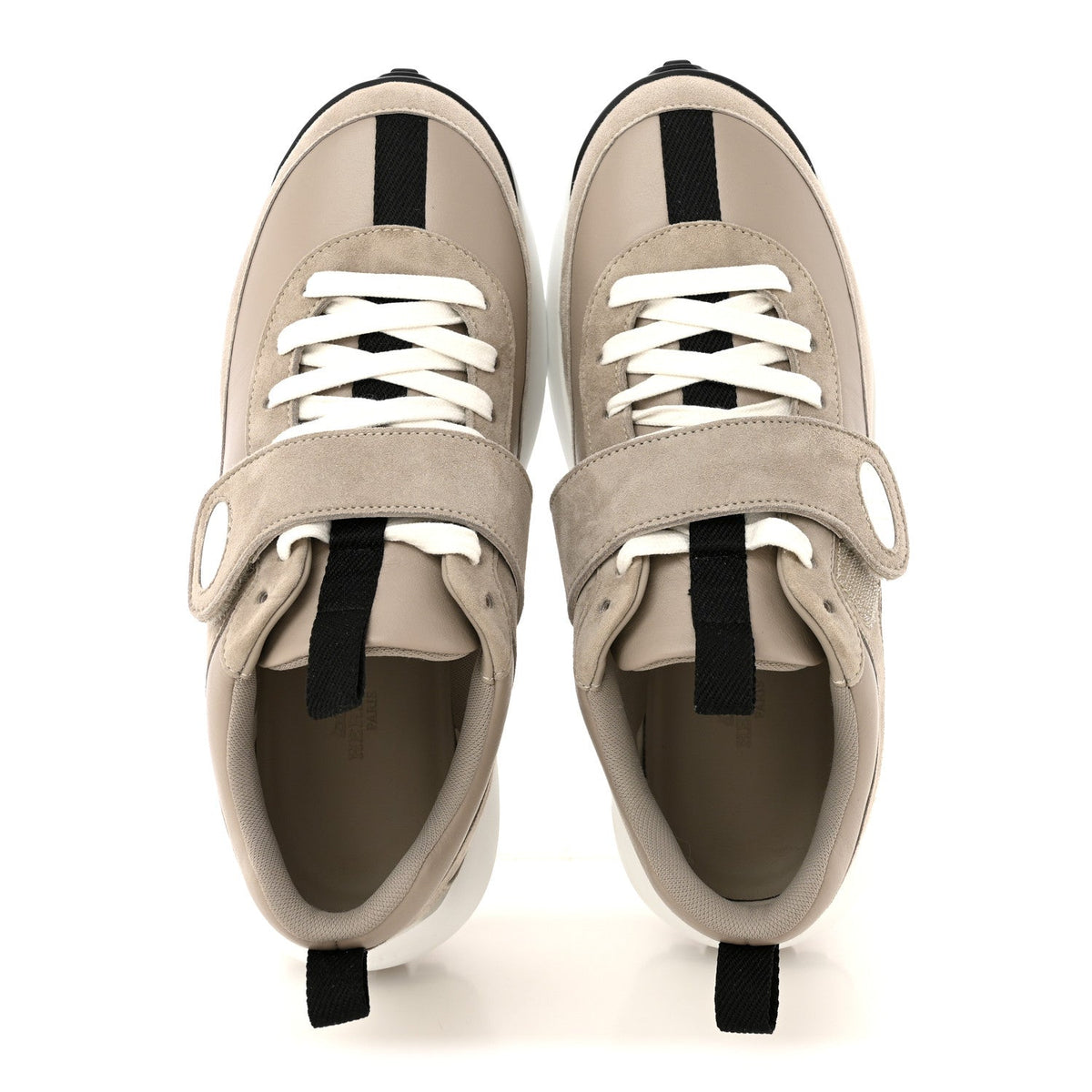 Calfskin Suede Goatskin Loop Sneakers 37 Beige Galet wholesalehk.shop
